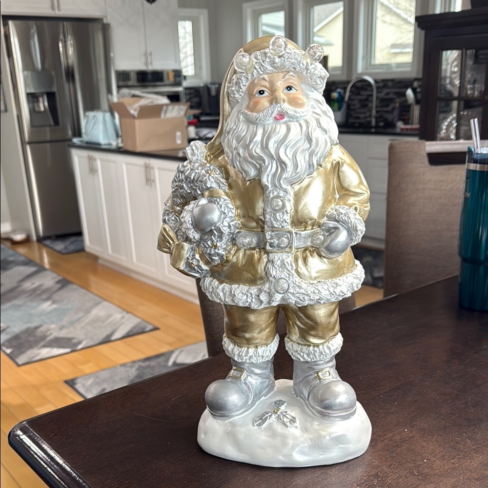Gold and Silver Santa Claus Holiday decor